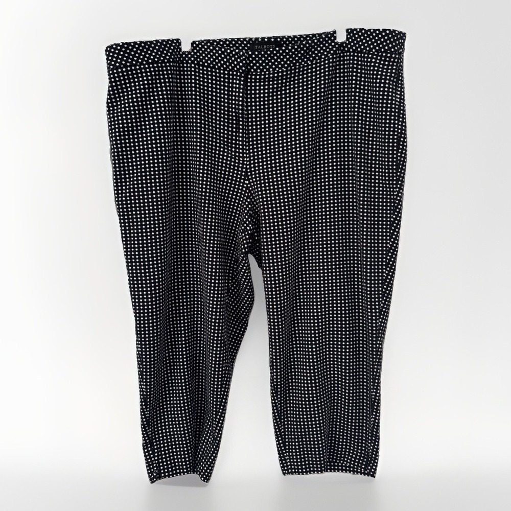 Talbots Womens Capri Pant 22W Plus Crop Stretch Polka Dot Career Dress Front Zip